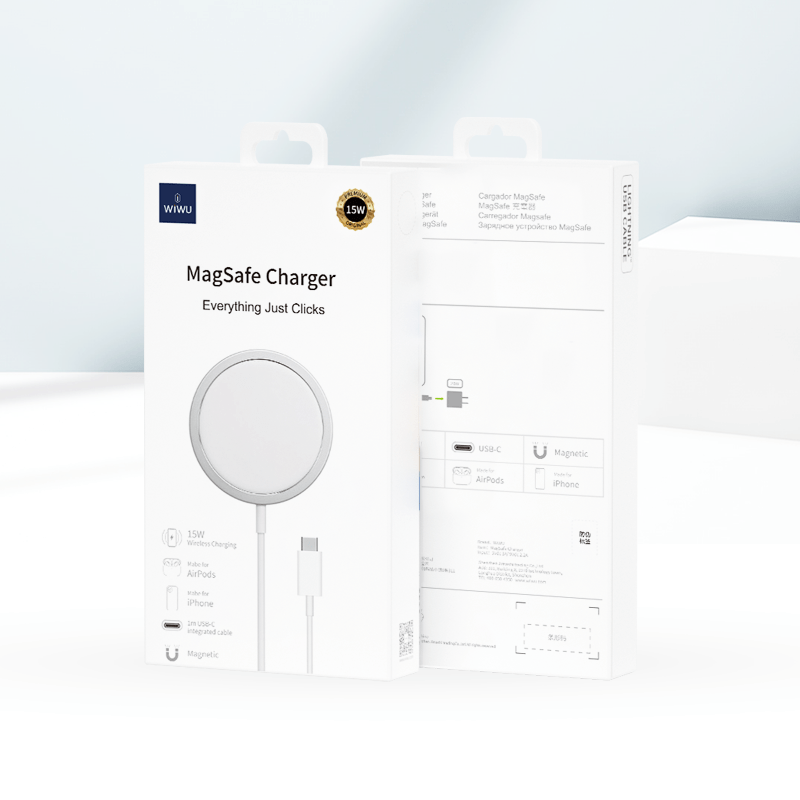 Wiwu 15W Magsafe Charger Desktop Wireless Universal Qi Magnetic Adapter - White
