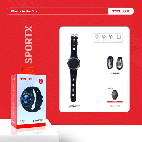 TELUX Sportx Smartwatch - Black