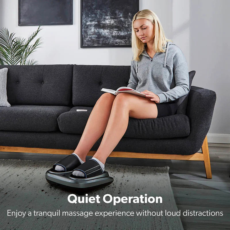 Geepas GM86098UK 4-in-1 Foot Massager, 3 Kneading Speeds, Air Compression & Heating Function, 3 Massage Modes, 15-Min Auto Timer for Foot Pain Relief