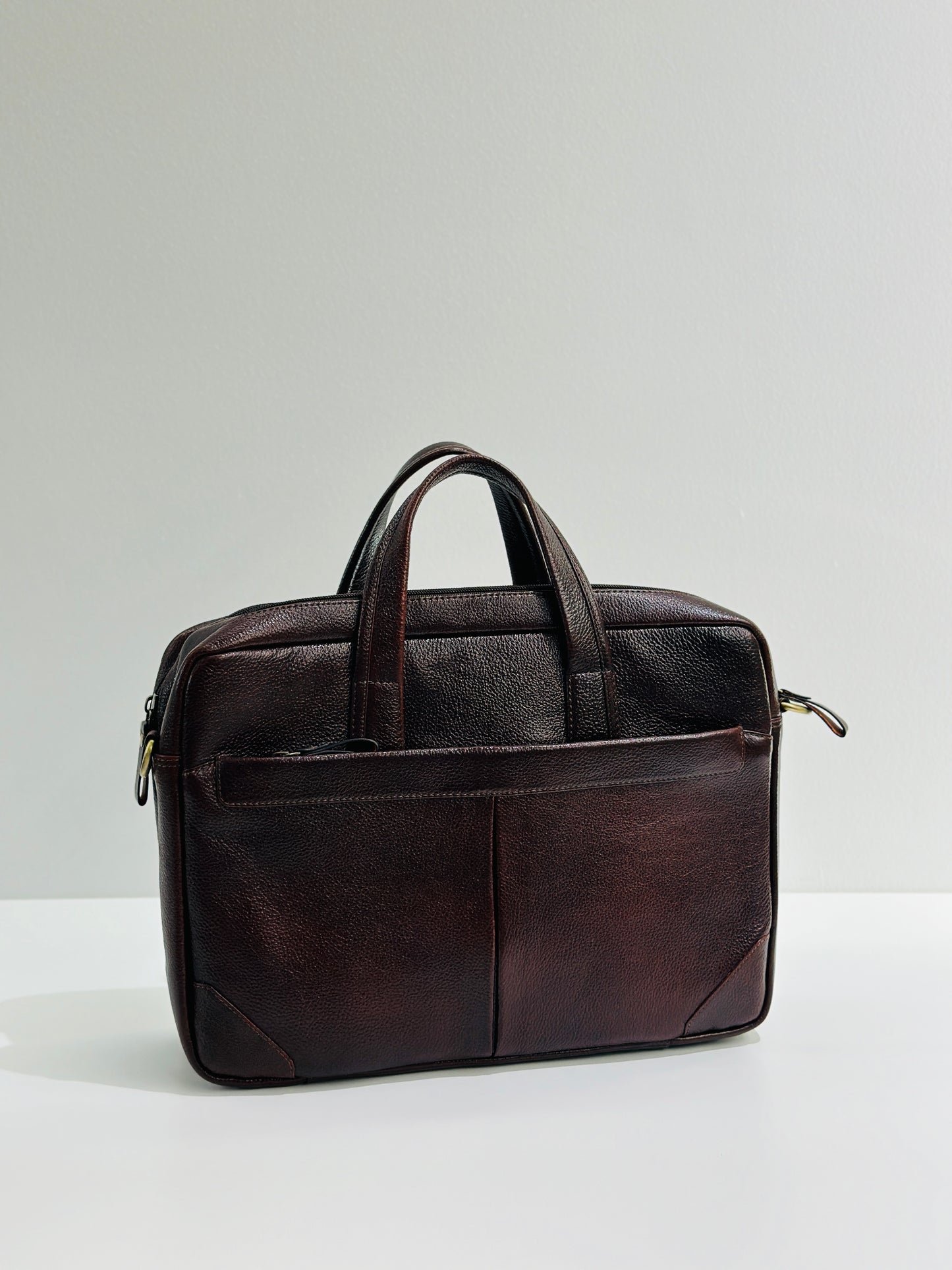 Premium Leather Bag, Large, Color - Brown.