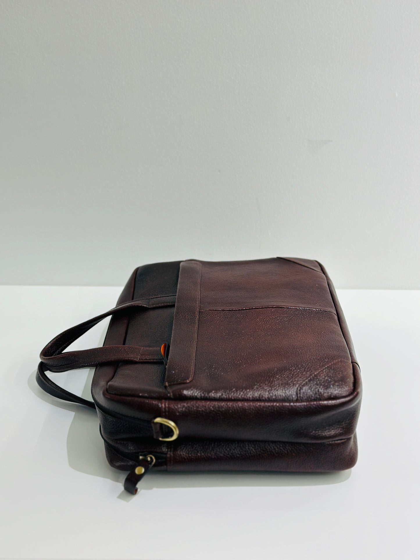 Premium Leather Bag, Large, Color - Brown.
