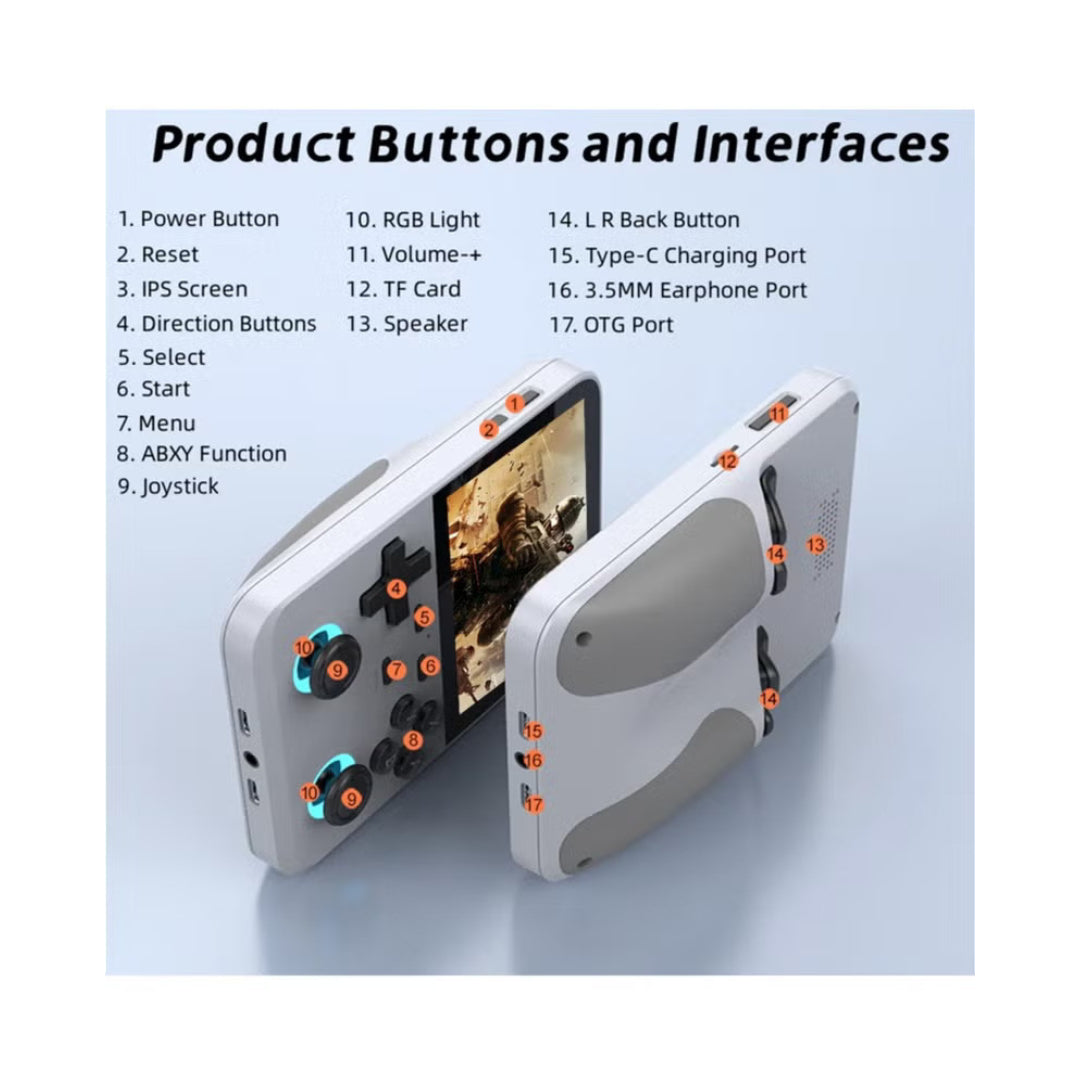 D-007 Plus Handheld Game Console with Linux System, Dual 3D Joystick System, Retro Games Console
