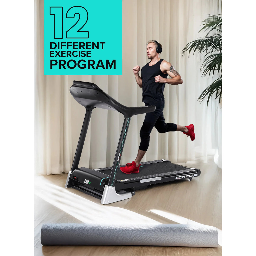 Geepas Foldable Hydraulic Treadmill - GFT90003 with 12 modes, DC Motor 4.0 HP Max
