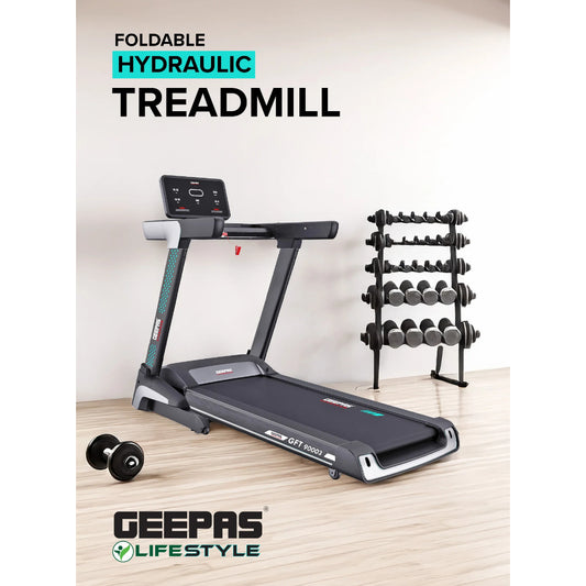 Geepas Foldable Hydraulic Treadmill - GFT90003 with 12 modes, DC Motor 4.0 HP Max