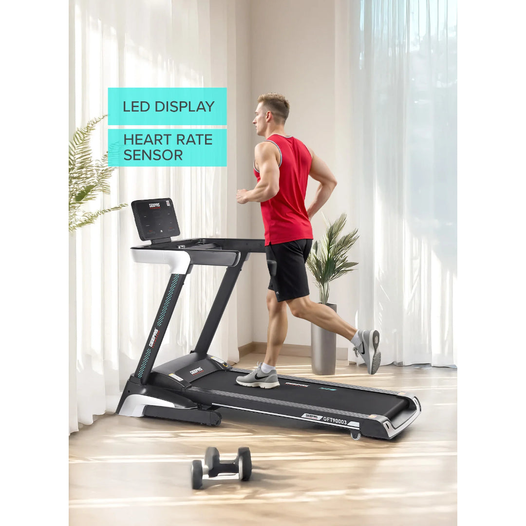 Geepas Foldable Hydraulic Treadmill - GFT90003 with 12 modes, DC Motor 4.0 HP Max
