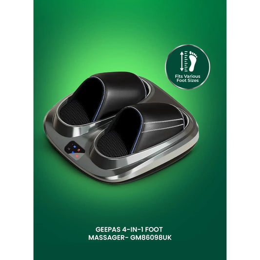 Geepas 4-in-1 Foot Massager- GM86098UK / 3 Speed Function, 3 Modes selection, 3 Kneading Speeds, 15 Minute timer