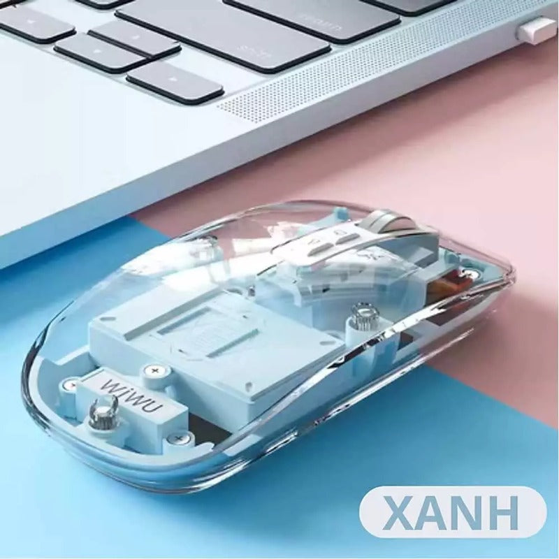 WiWU Crystal Transparent Magnetic Wireless Mouse - Blue