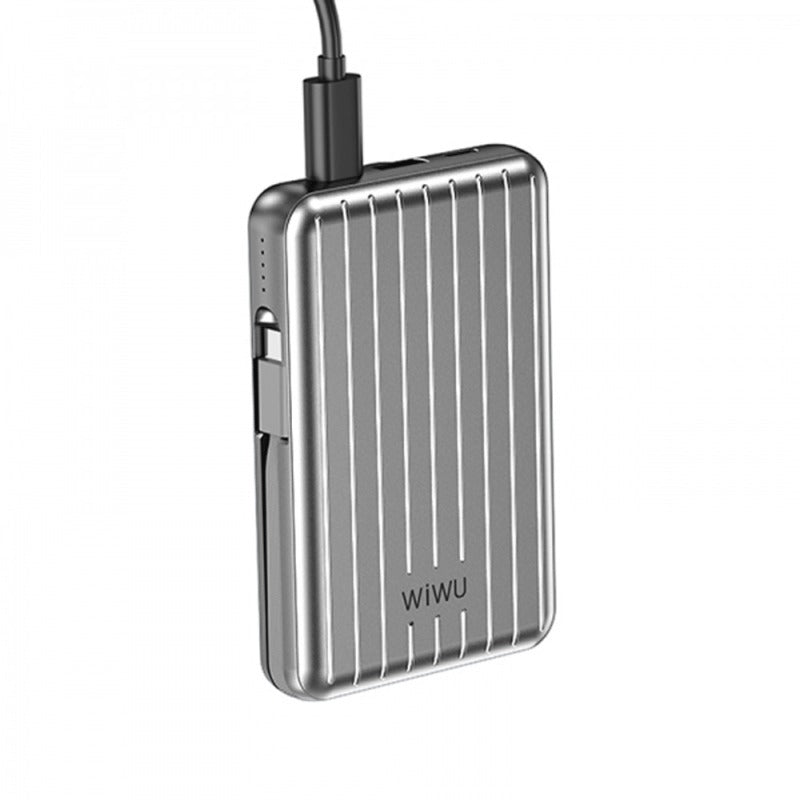Wiwu Trunk Series Magnetic Wireless Charging 10000MAh Power Bank - Silver