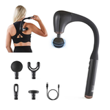 Geepas Curved Long Handle Massage Gun- GM86093UK with 5 Speed function, Color - Black