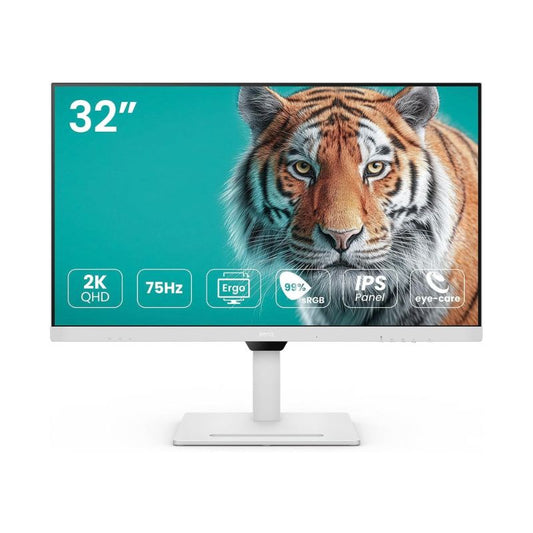 BenQ Home Office Monitor - GW3290QT, 32" QHD, Type-C with PD, In Built Speaker, Tilt with height adjustment, Daisy Chain, White Color