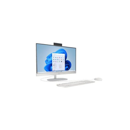 HP All in one computer - Core Ultra 5, Windows 11, 24-inch screen with Keyboard and Mouse, Color White - Renewed