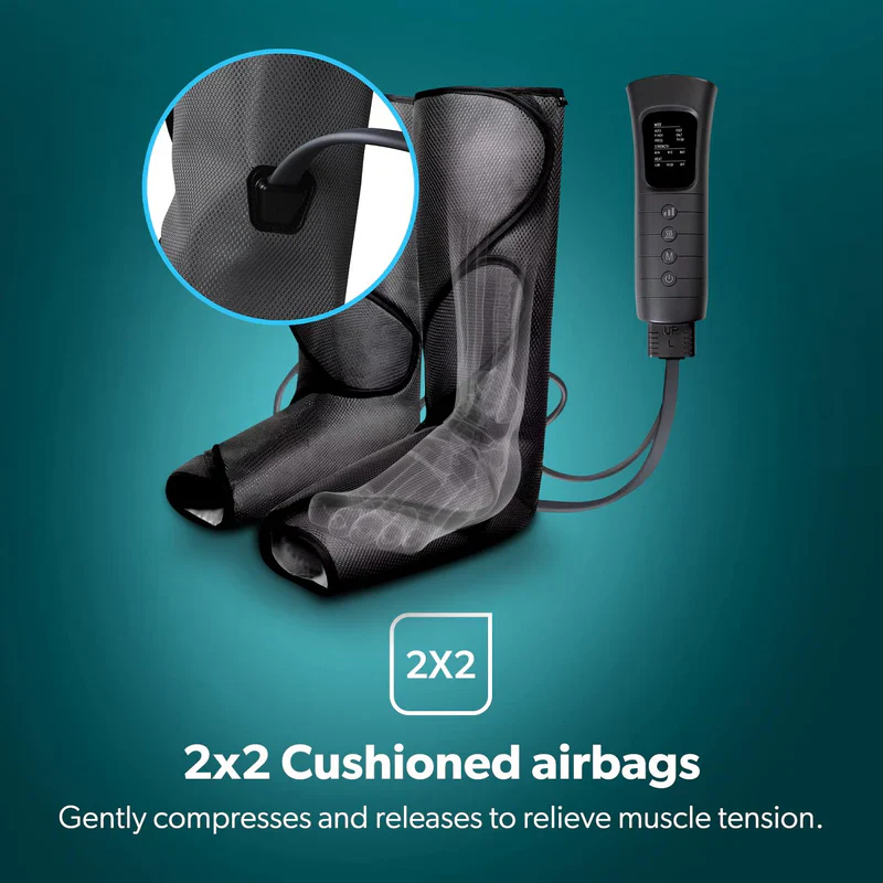 Geepas Foot and Calf Massager- GM86095UK with 6 Modes, Heating & Vibration, Airbags, 3 strength levels, Color - Black
