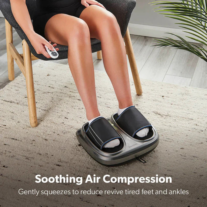 Geepas GM86098UK 4-in-1 Foot Massager, 3 Kneading Speeds, Air Compression & Heating Function, 3 Massage Modes, 15-Min Auto Timer for Foot Pain Relief