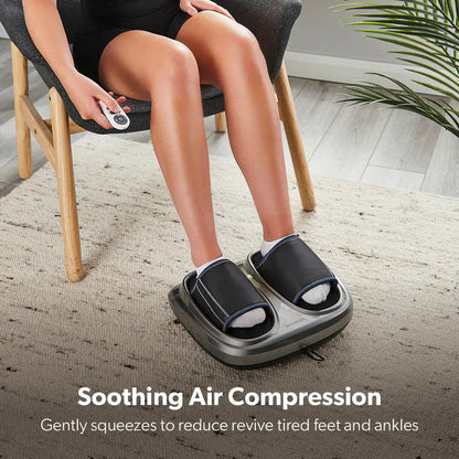 Geepas GM86098UK 4-in-1 Foot Massager, 3 Kneading Speeds, Air Compression & Heating Function, 3 Massage Modes, 15-Min Auto Timer for Foot Pain Relief