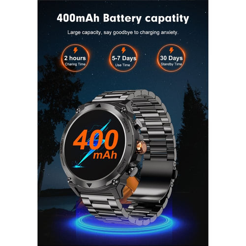 TELUX Activix Smartwatch with 1.43" AMOLED Display - Black
