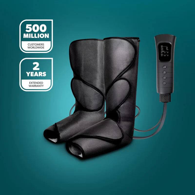 Geepas Foot and Calf Massager- GM86095UK with 6 Modes, Heating & Vibration, Airbags, 3 strength levels, Color - Black