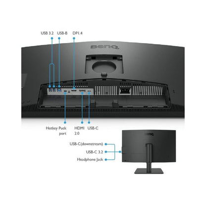 BenQ PD2706U - 27" 4K, Type-C with PD, Daisy Chain, HDMI and DP,CAD/CAM, Animation and Darkroom Modes, Height Adjustment
