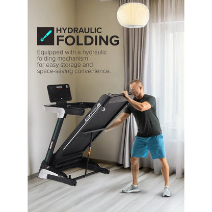 Geepas Foldable Hydraulic Treadmill - GFT90003 with 12 modes, DC Motor 4.0 HP Max