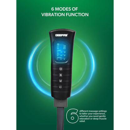 Geepas Foot and Calf Massager- GM86095UK with 6 Modes, Heating & Vibration, Airbags, 3 strength levels, Color - Black