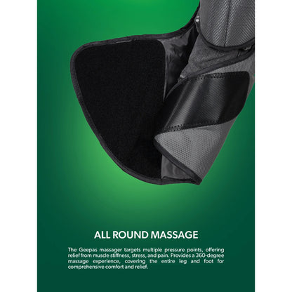 Geepas Foot and Calf Massager- GM86095UK with 6 Modes, Heating & Vibration, Airbags, 3 strength levels, Color - Black