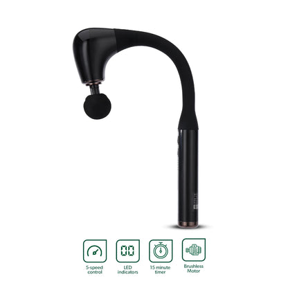 Geepas Curved Long Handle Massage Gun- GM86093UK with 5 Speed function, Color - Black