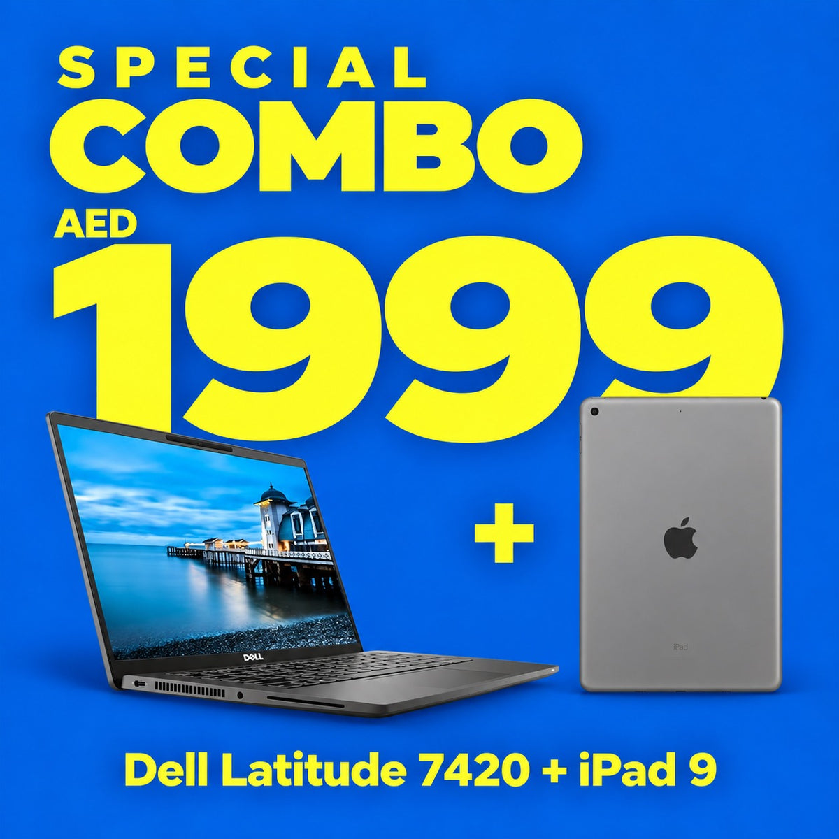 Combo Offer - Dell Latitude 7420 Laptop + Apple iPad 9 | Renewed.