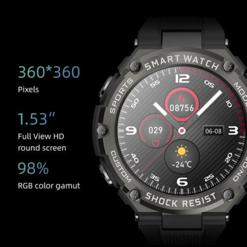 TELUX Powerfit Smart Calling Watch With 1.53 Inch FHD Display - Black
