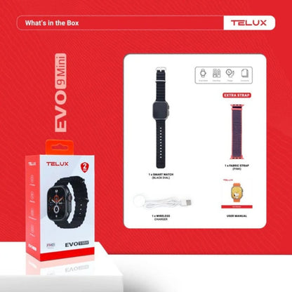 TELUX EVO 9 Smart Calling Watch with 1.72” FHD Display - Black