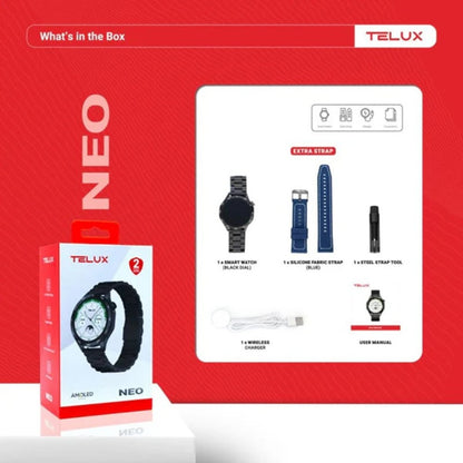 TELUX Neo Amoled Smartwatch - Black