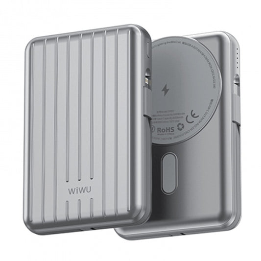 Wiwu Trunk Series Magnetic Wireless Charging 10000MAh Power Bank - Silver